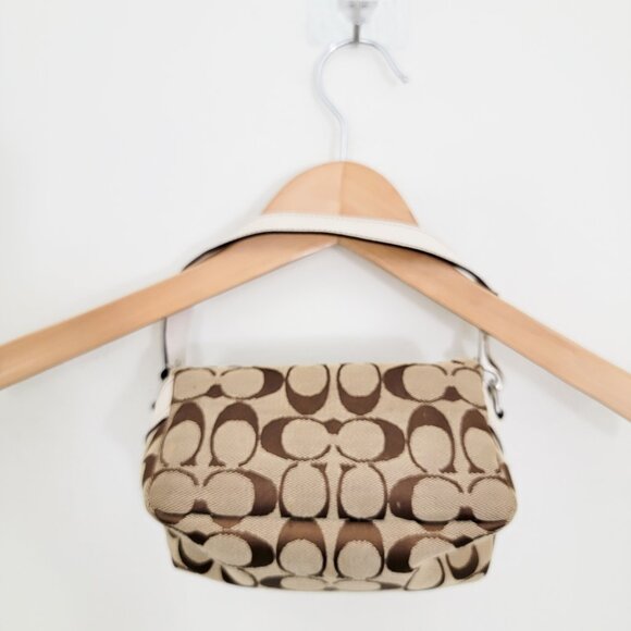 Coach Mini Double Turnlock Pocket Signature Monogram Bag - Picture 6 of 11